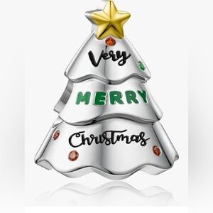 Christmas tree sterling silver charm slide style for Pandora bracelet, n…